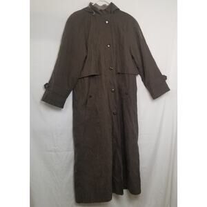 Gallo Women's Taupe Hooded Full Zip Trench Coat with Removable Lining Size 8